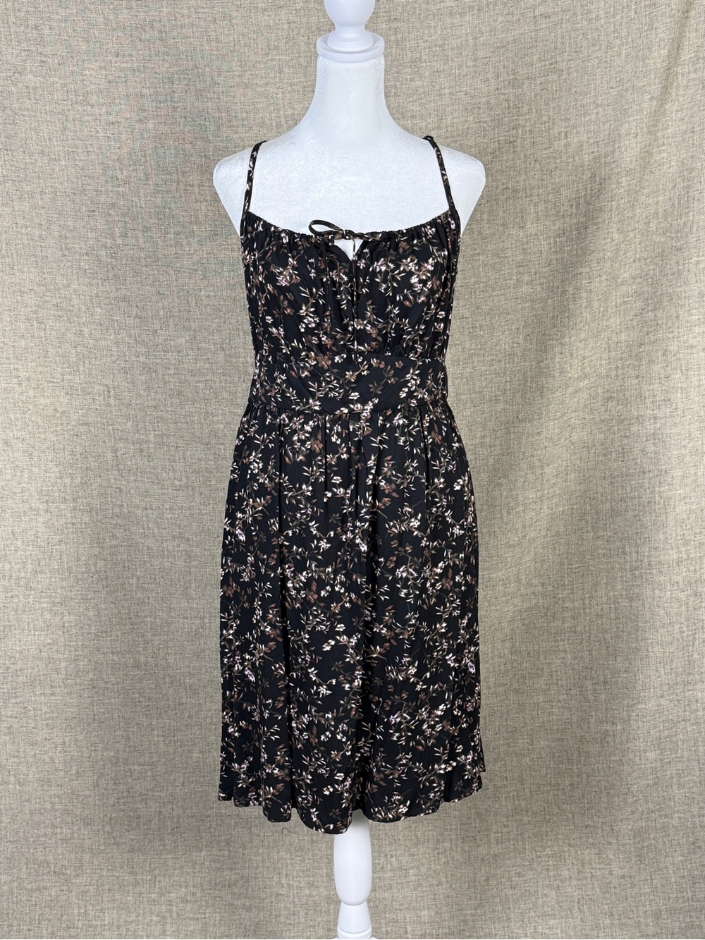 Banana Republic Black Floral Midi Sundress